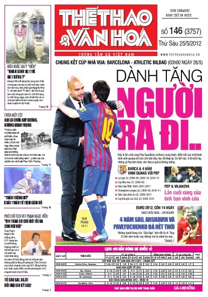 Đọc TT&VH ngày 25/5/2012 - Chung kết Cúp Nhà Vua TBN: Dành tặng người ra đi
